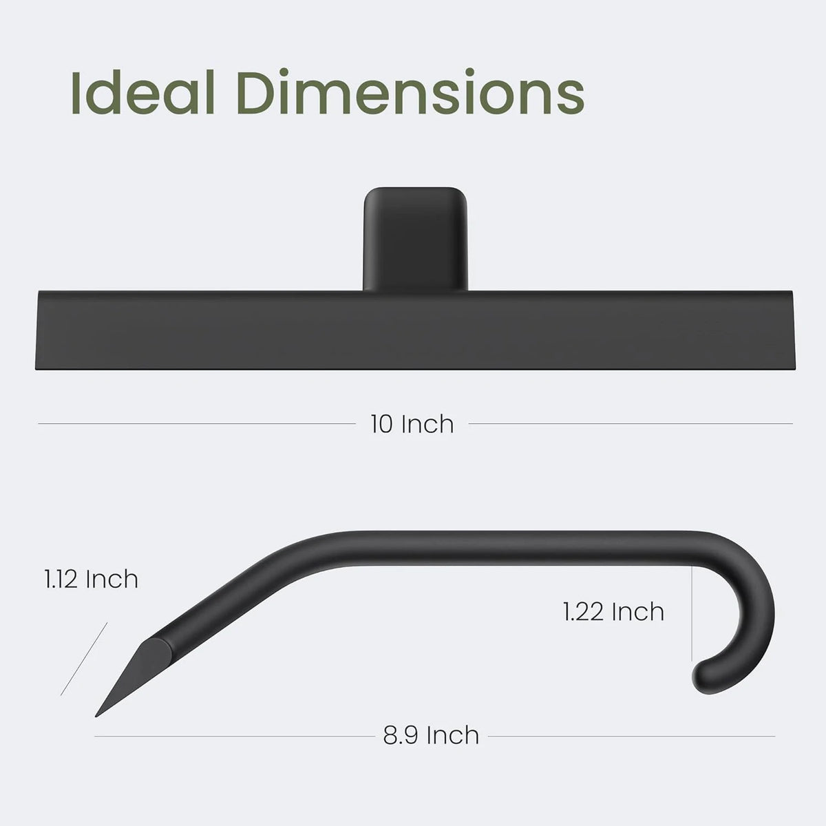10"Just Hang Shower Squeegee for Glass Doors, All-One-Piece Silicone with Built-in Hook Design for Easy Hanging and Cleaning