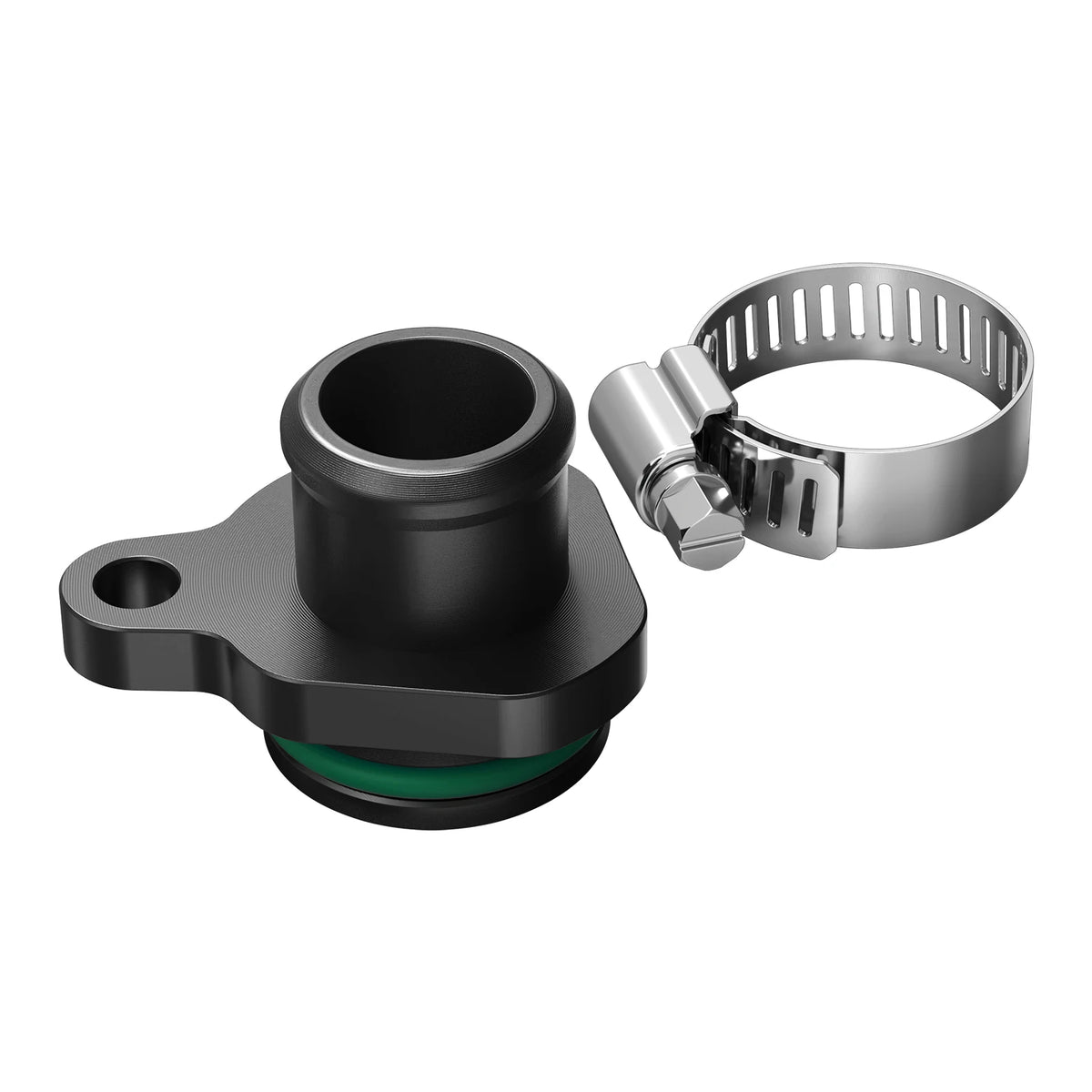 BEVINSEE Aluminum Coolant Port Flange Fitting for BMW N52 E90 E91 E92 E93 F30 F31 F34 Red/Black
