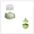 Christmas Bauble Candle Jar Silicone Mold, Reusable for Concrete Jesmonite Cement, Large/Small