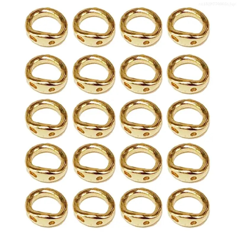 20 pcs Elegant Double Hole Linking Circles Sophisticated Craft Rings Connector Rings with Two Holes for Jewelry Assembly F0S4