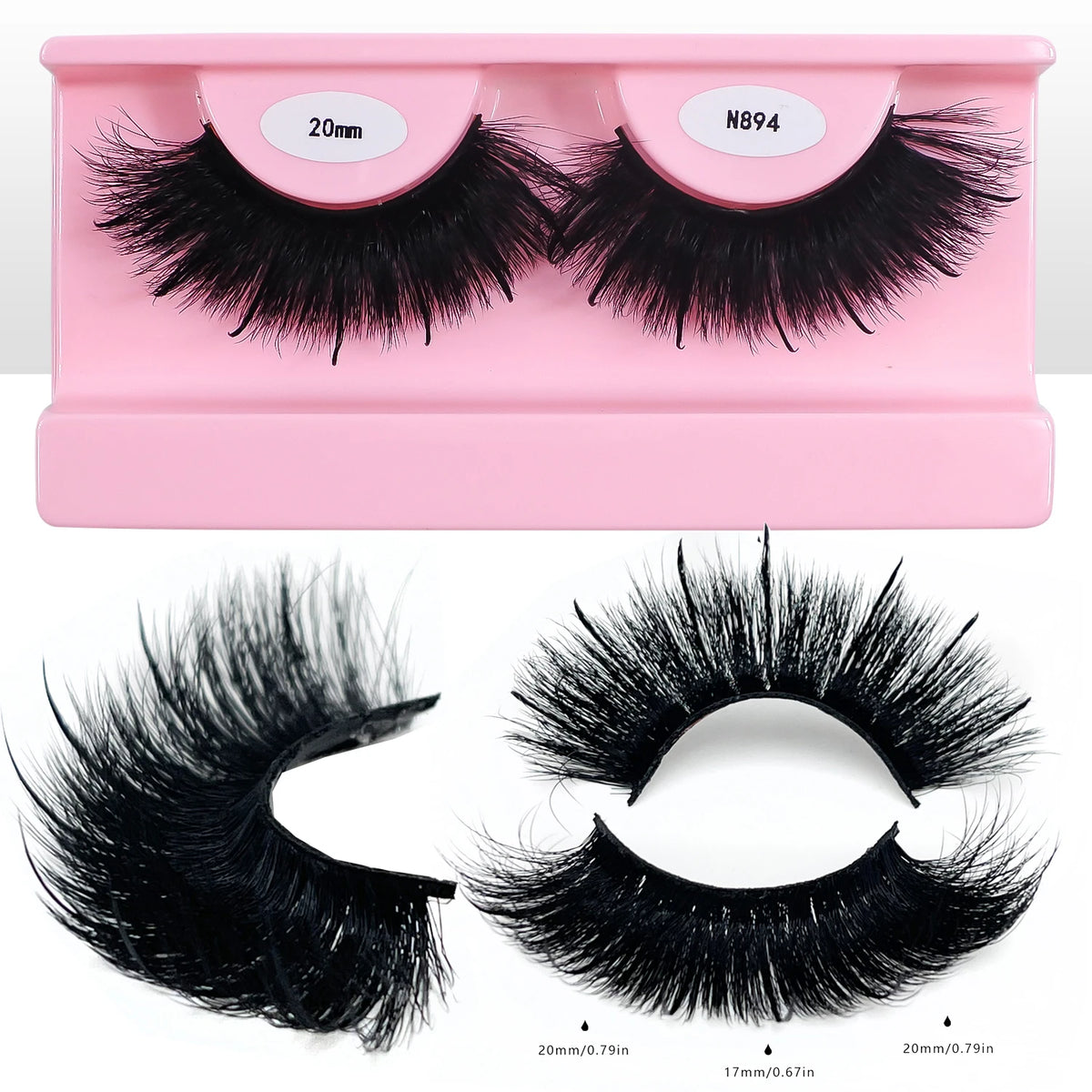 Free Shipping 10Pairs/Pack Fluffy Wispy Natural Strip Lashes With Spikes Wholesale in Bulk Faux Mink Lashes Supplies