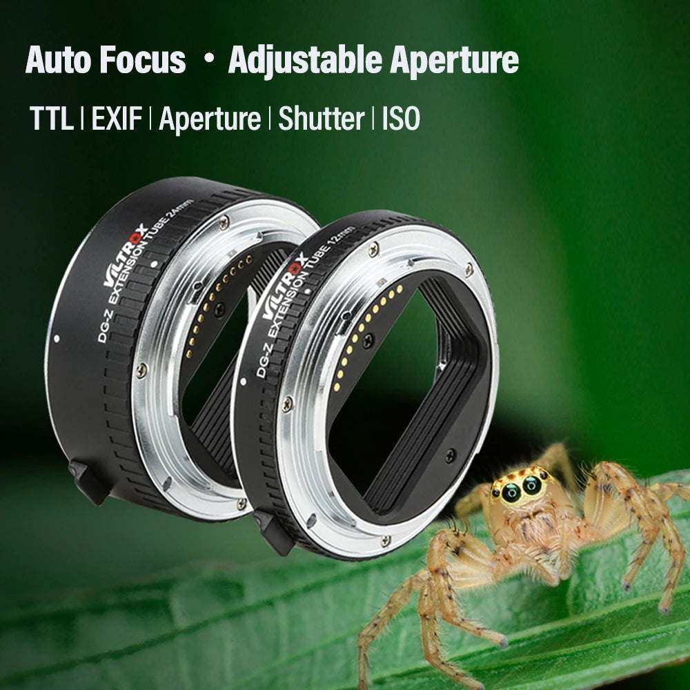 Nikon Z Auto Focus Viltrox DG-Z  AF Macro Extension Tube Lens Adapter for Nikon Z mount Camera Lens Z6 II Z7 Z50 Z7 II Z5 Z9 Zfc