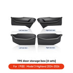 YZ For Tesla Model 3/Y/YL Juniper Highland Door Side Storage Box Full-Cover Front and Rear Interior Storage Box Accessories