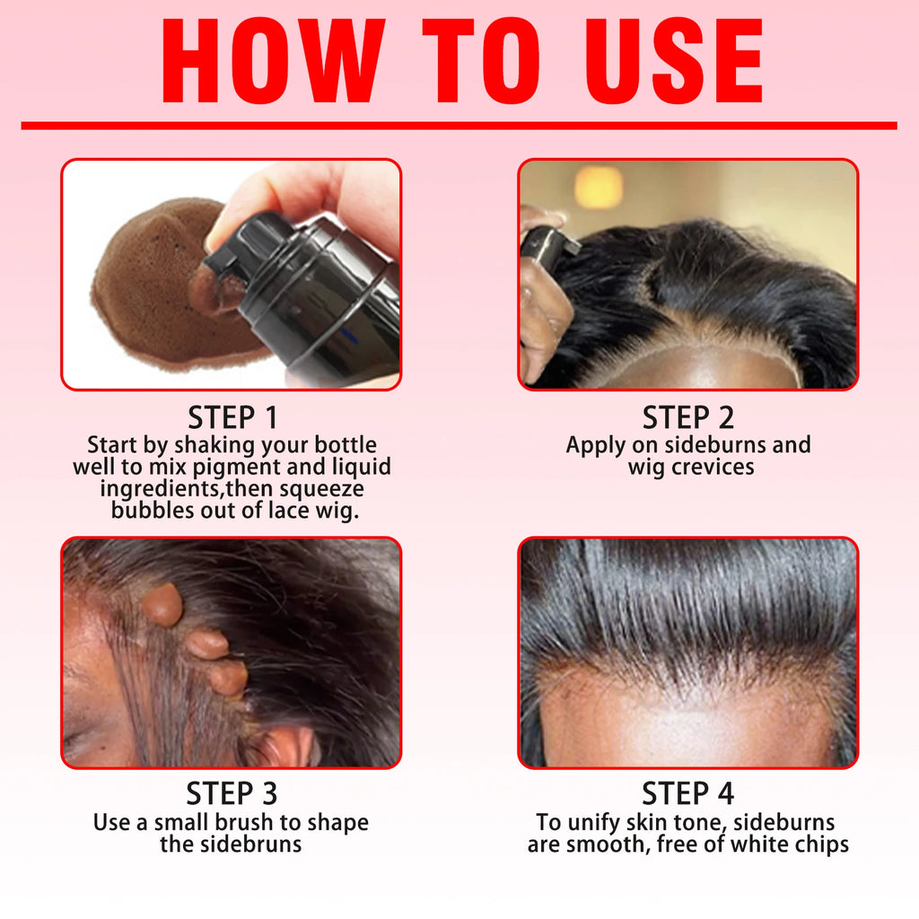 Lace Wig Install Kit with Hot Comb, Lace Tint Mousse, Strong Hold Wig Glue & Rosemary Oil