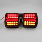 2pcs Waterproof LED Tail Light Rear Turn Signal Rear Fog Indicator License Plate Lamp 12V 24V Car Trailer Truck Boat Lorry Van