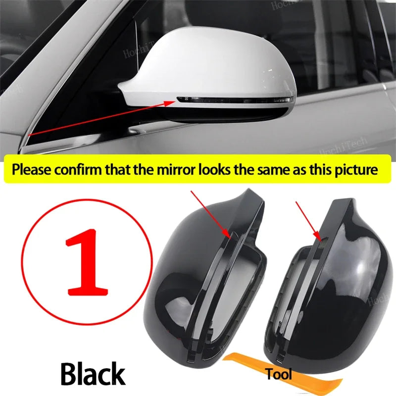 for Audi A3 A4 A5 A6 A8 Q3 SQ3 S4 S5 S6 S8 RS3 RS4 RS5 B8 B8.5 8P Carbon Fiber Look Black Mirror Cover Rearview Side Mirror Cap