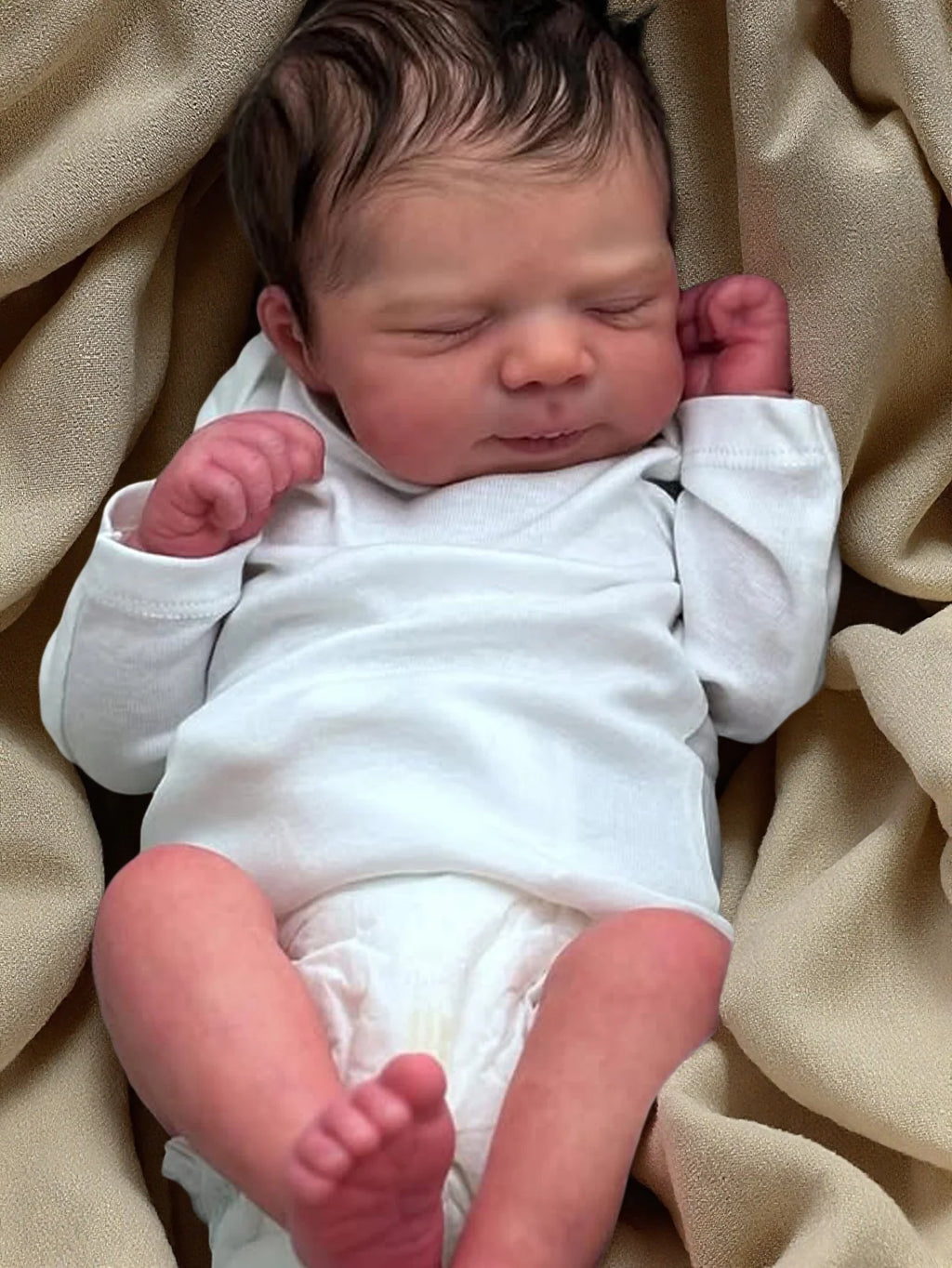 Risbecko Reborn Baby Doll 43cm Handmade Lifelike Newborn, 3D Painted Skin, Vinyl Limbs