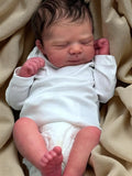 Risbecko Reborn Baby Doll 43cm Handmade Lifelike Newborn, 3D Painted Skin, Vinyl Limbs