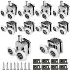 23mm Shower Door Rollers Zinc Alloy Shower Door Wheels Curved Shower Rollers with Anti-Collision Block Bathroom Door Accessories