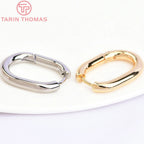 (5562)4PCS 16x20.5MM 24k Gold Color Brass Oval Earrings Hook DIY High Quality Jewelry Making Findings Accessories Wholesale