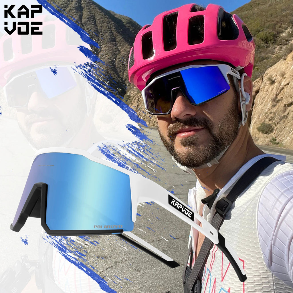 Kapvoe Cycling Glasses Polarized MTB Road Bike Glasses UV400 Protection Sunglasses Ultra Light Sport Eyewear Equipment