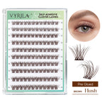 VYRILA Self Adhesive Cluster Eyelashes D Curl 10-16mm Pre-Glued Press-On Lashes