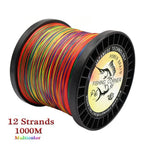 12 Strands 1000m Braided Line Multifilament 25-230LB Multicolor Super Strong Japan PE Line Saltwater Fishing Wire