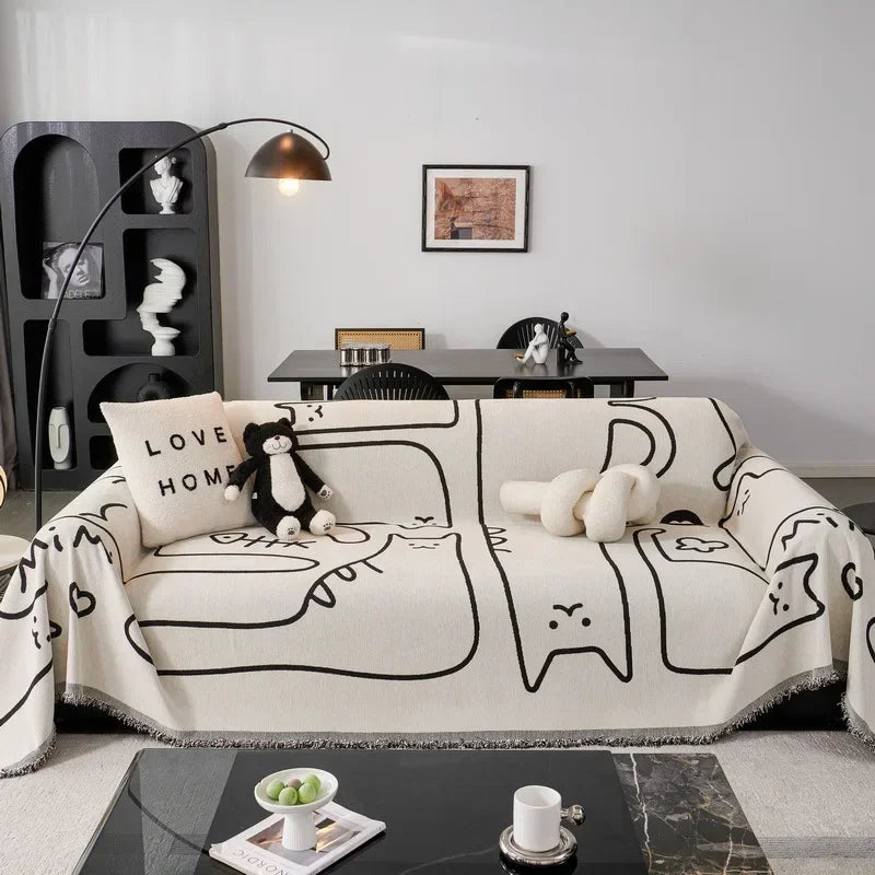 Nordic Style Advanced Sofa Towel Chenille Sofa Cover Cloth All Seasons Universal Anti-cat Scratch Sofa Cover Sofa Blanket