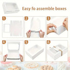 5/10pcs, New Large Kraft Paper Box, Cookie Candy Cake Gift Box, PVC Transparent Window Birthday Christmas Gift, Party Supplies