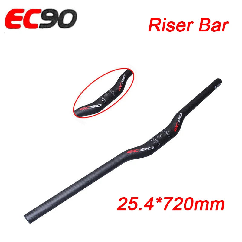 EC90 Carbon Fiber Bicycle Handlebar Ultralight 25.4/31.8mm MTB Handlebar 660/680/700/720/740/760mm Flat/Riser Bar Bike Part