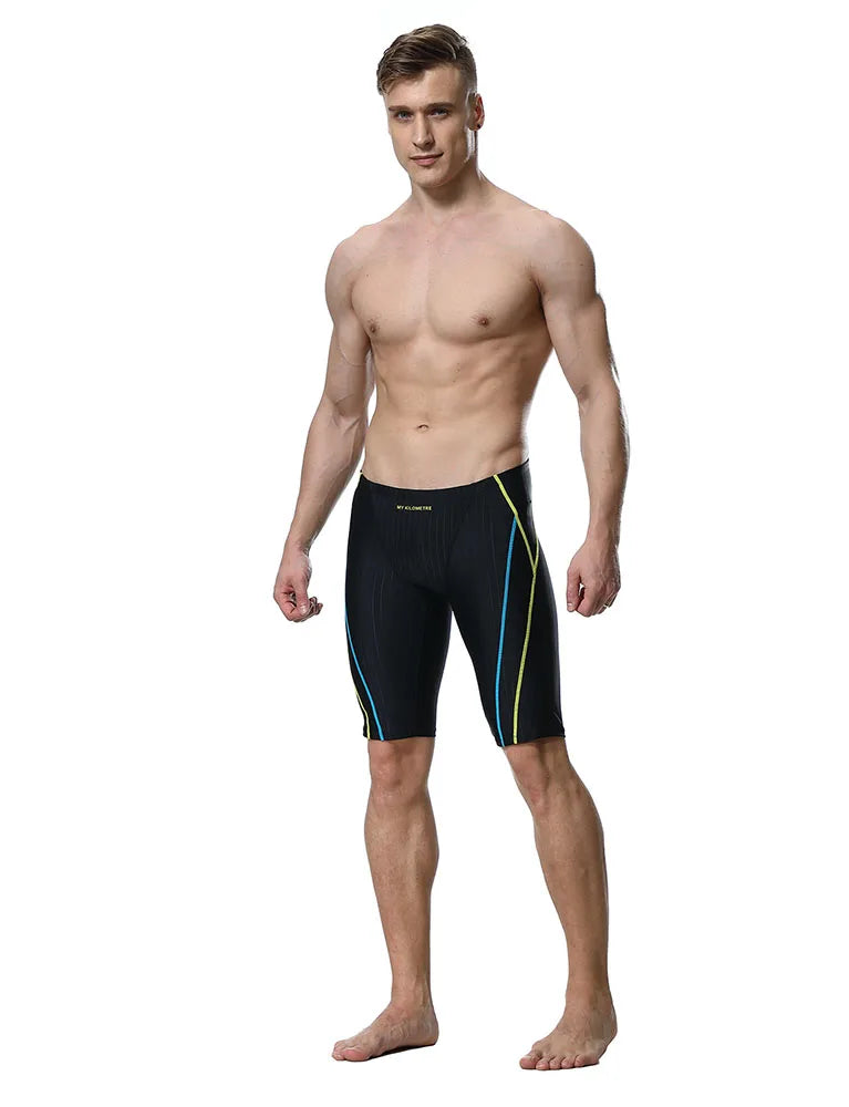 Jammers For Men Size S To 4XL Swim Jammer Swimsuit For Practice Swimwear Men Team Suit Athletic Swimming Shorts MY KILOMETRE