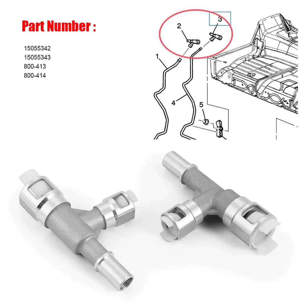 New 15055342 15055343 Metal HVAC Heater Hose Connector For Cadillac Escalade For Chevrolet Tahoe/Silverado For GMC Sierra/Yukon