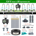 Dual Zone Independent Smart LCD Display Garden Watering Timer Atomization Spray Kit Mist Cooling System Irrigation Controller