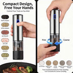 Electric Salt and Pepper Grinder Automatic Rechargeable Pepper Mill Shakers External Adjustable Coarseness Kitchen Appliances