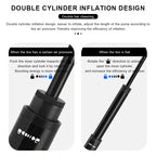 RIDERACE Bicycle Pump With Gauge High-pressure Portable Hand Tire Air Inflator Bike Air Shock Pump Schrader Presta Valve AV FV