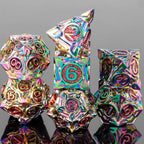 DnD Skull&Dragon Metal Dice Set, Metal Sharp Edge Dice for Dungeons and Dragons, Polyhedral Dice for Table Games, Dnd Metal Dice