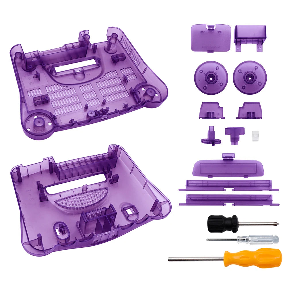 Bitfunx Replacement Plastic Shell Translucent Case for N64 Nintendo 64 Replacement Case Transparent Boxes
