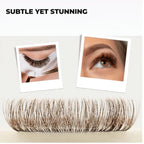 3D 6D 8D Brown Colored 1000 Fans PBT Hybrid Premade Volume Fan Sharp Pointy Stem Premade Lashes Extension Thin Root XL Tray Lash