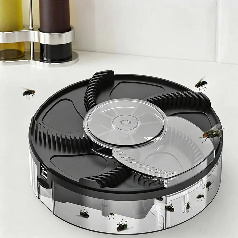 USB Rechargeable Electric Fly Trap Rotating Insect Catcher, Black, PP, 2/3/5pcs