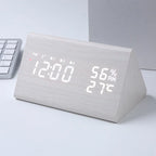 LED Bedside Alarm Clock with Sound Control Night Light USB Charging Temperature Display