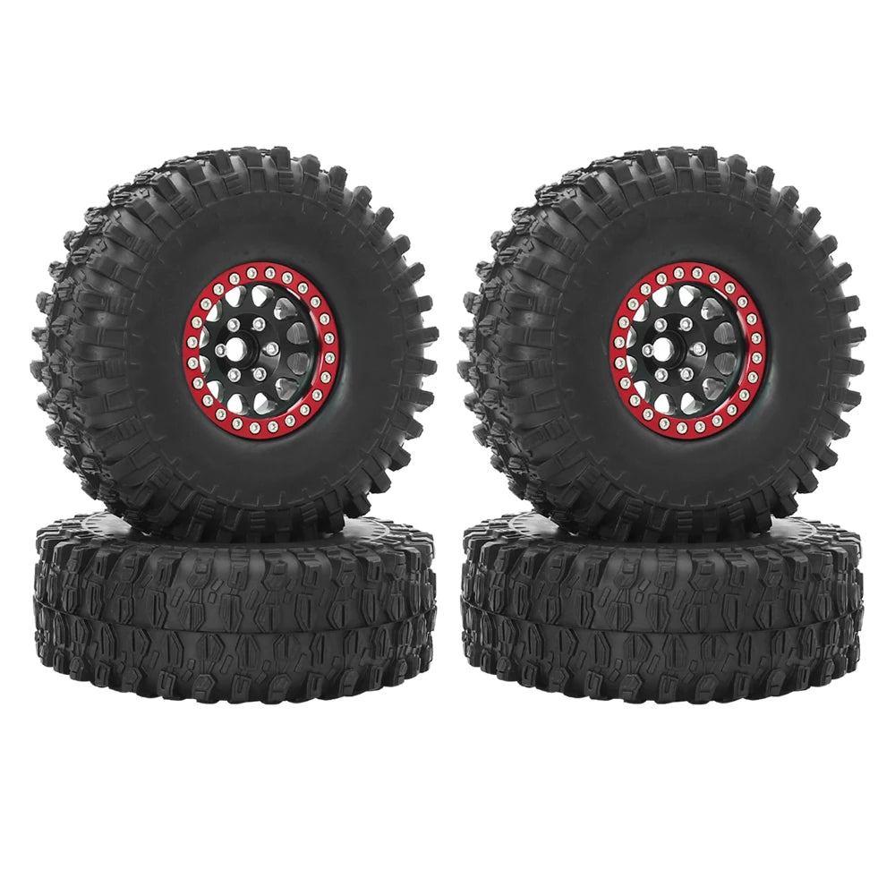 Metal 1.9 Beadlock Wheel Rim Tires Set for 1/10 RC Crawler Car Axial SCX10 III AXI03007 90046 TRX-4 Redcat GEN 8