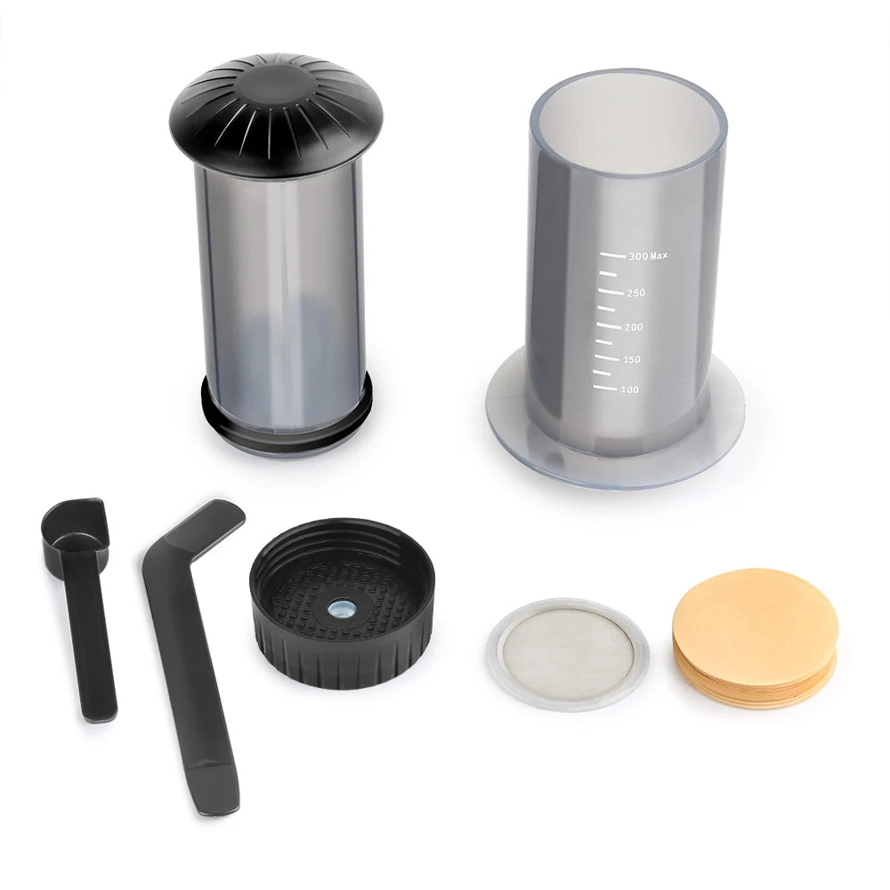 300ml AeroPress Machine Espresso Coffee Maker Portable Cafe French Press Coffee Pot With Filter Paper Kit Bar Set with Grinder