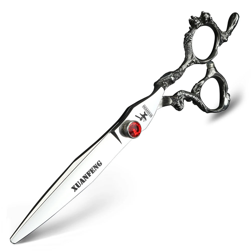 6 "7" Dragon Handle Japanese 440C Steel Barber Scissors Professional Cutting and Thinning Scissors