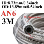 Universal AN braided fuel/oil hose line, stainless steel over CPE rubber, 1m AN10 ID 14.2mm