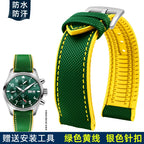 for IWC Pilot Mark 18 Portuguese Tudor Breitling Nylon Rubber Bottom Watch Strap Watchband 19mm 20mm 21mm 22mm 23mm 24mm