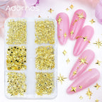 180 pcs/box Shooting Star Metal Rivets Nail Art Accessories 3D Awn Star Rhinestones For Nail Charms Jewelry Nail Art DIY Crafts