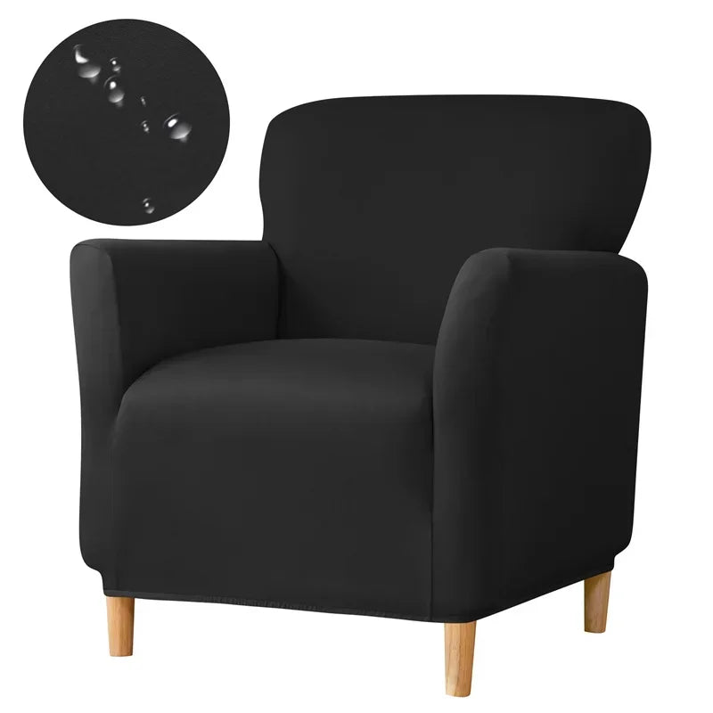 Stretch Spandex Tub Chair Cover Water Repellent Elastic Club Sofa Covers Solid Color Relax Single Armchair Slipcover Bar Counter