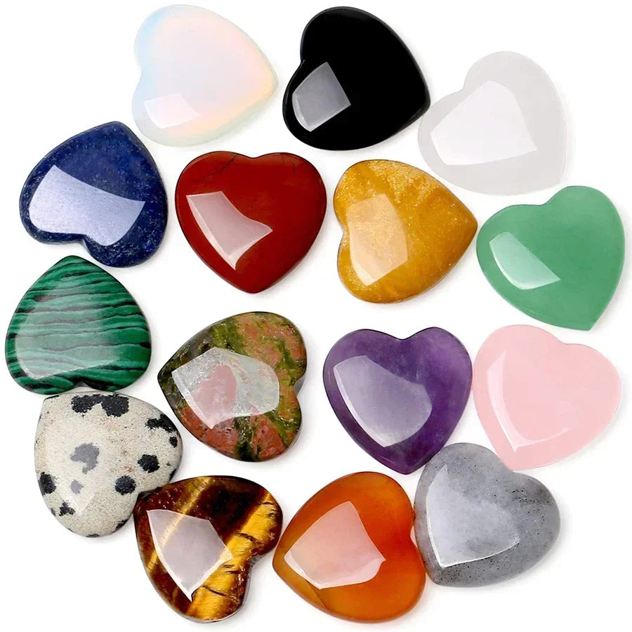 10/20/30PCS Heart Shape LOVE 20MM Natural Crystal Amethyst Agate Irregular Mineral Healing Stone Gravel Specimen Home Decoration
