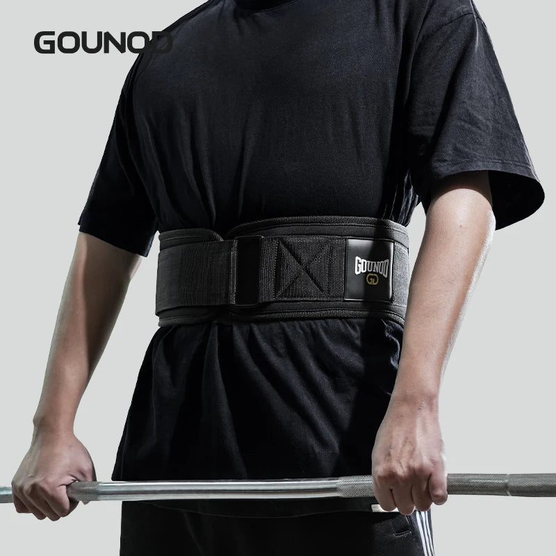 GOUNOD Weight Lifting Belt Back Support for Squats Deadlifts, Black/GR, Sizes S-XL