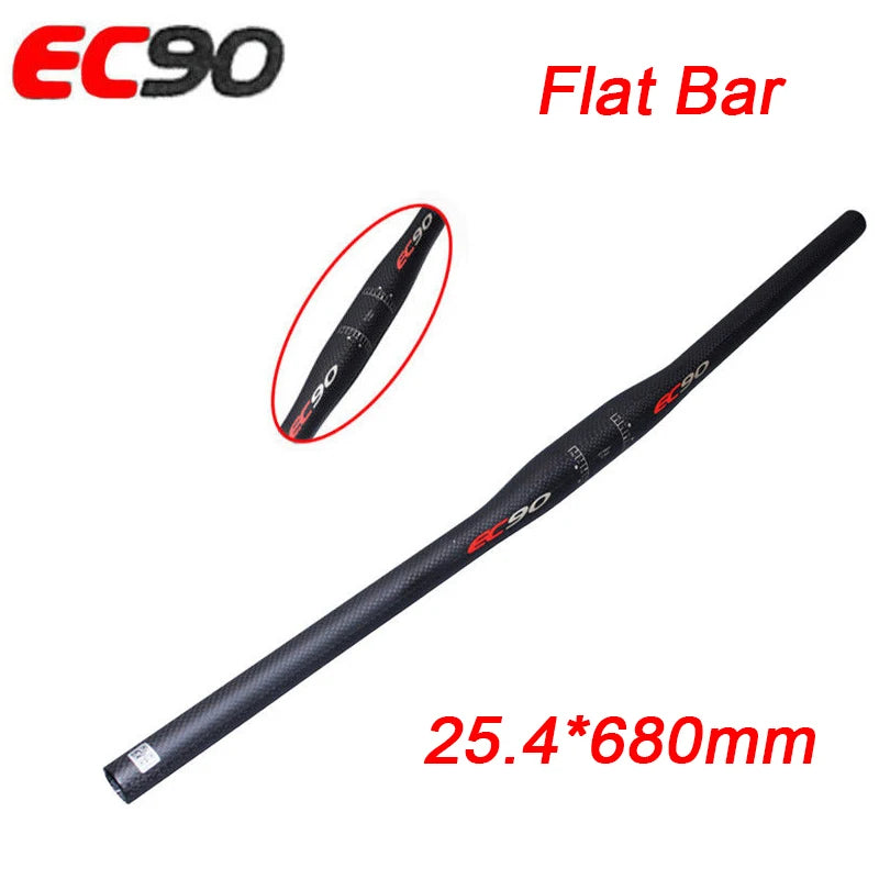EC90 Carbon Fiber Bicycle Handlebar Ultralight 25.4/31.8mm MTB Handlebar 660/680/700/720/740/760mm Flat/Riser Bar Bike Part