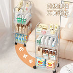 2/3/4 Tiers Mobile Shelf with Wheel Multi-Layers Storage Rack Home Trolley for Snacks Cosmetic Sundries Organizer Rolling Cart