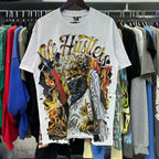 Masked Tattoo Angel Gun Diamond Short Sleeve Tshirts for Men and Women Crew Neck Cotton Summer Top Tees Oversized