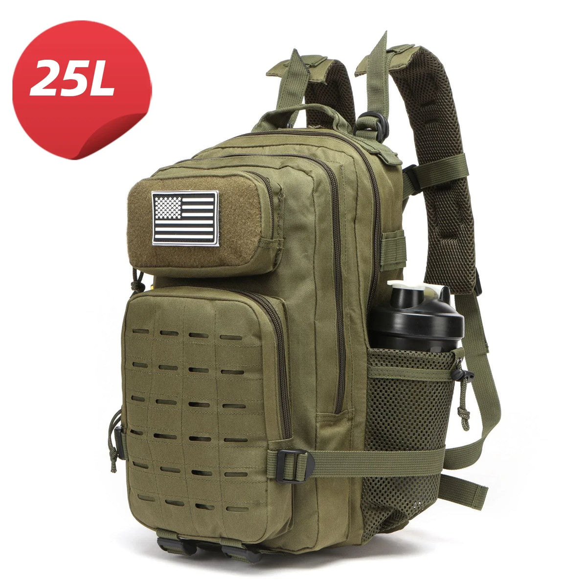 25L/50L Waterproof with 2 Bottle Holders Backpack Gym Outdoor Travel Hiking Fishing Trekking Backpacks 13inch Laptop Bag