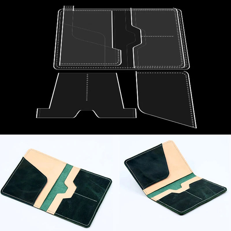 YOMDID 5PCS Passport Holder Airline Ticket ID Organizer Acrylic Template DIY Wallet Making Acrylic Mold Leathercraft Supplies