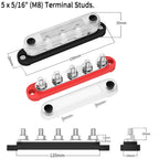 DaierTek Car Terminal Block Negative Bus Bar 12V 150A Terminal Block 12V Power Distribution Block M8 Termianl Bus for Automotive