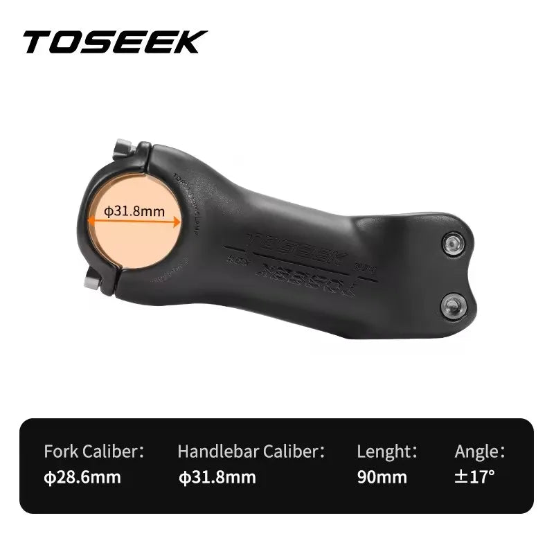 TOSEEK K04 Black Matte Carbon Fibre Stem MTB Bike Road Mountain Bicycle Stem 31.8mm Handlebar Stems 70/80/90/100/110/120/130mm