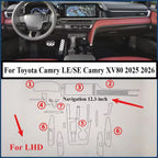 Car TPU Interior Protection Pre-cut Film For Toyota Camry XV80 2025-2026 Gear Panel Center Console Navigation Cover Accessories