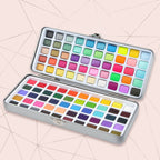 Seamiart 50/72/90/100 Color Solid Watercolor Paint Set Basic Neone Glitter Watercolor Pigments for Drawing Art Paint Supplies
