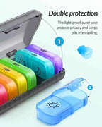 1 Set 7 Days Weekly Pill Case Pillbox  Medicine Tablet Box Portable Travel Drugs Storage Organizer Secret Compartments Pill Box