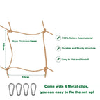 Nature Jute Rope Decorative Net-Graden Plant Support Net,Child Safety Net Hemp Climbing Netting,Balcony Stair Protection Fence